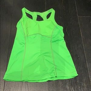 Green athletic tight tank top